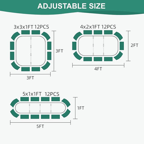 3 in 1 Galvanized Raised Garden Bed - 4x2x1ft Modular Garden Planter Bed Outdoor | Steel Raised Bed Kit with Bracing Rods, Gloves for Gardening Vegetables Fruits and Flowers (Green)