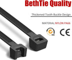 bethtie 8 inch dark green zip ties 2500pcs showing dimensions