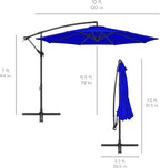Best Choice Products 10ft Offset Cantilever Hanging Market Patio Umbrella, 8 Sturdy Ribs, Easy Adjustment - Resort Blue