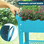 raised planter box beds with wheels legs, elevated, side view