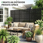 sunyrisy 2pack metal outdoor privacy fence screen for shown in use