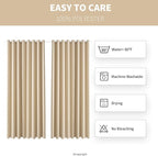 DIVA EN CAMINO DEC Waterproof Outdoor Curtain W105 x L95 - Grommet Top Sunlight Blocking Window Treatment Drapes Blackout Curtains for Home Bedroom Living Room Pergola Cabana Gazebo (Beige)