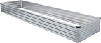 2 Pack 12x2x1FT Galvanized Raised Garden Bed Kit, Outdoor Metal Planter Box for Vegetables, Bottomless Rectangular Gardening Bed with Support Rods, Tool-Free Assembly, Silver