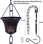 rain chain set 8.5 ft,not rust wrought iron, side view