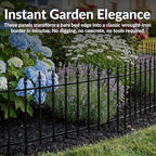 sunnydaze decorative garden fence border, 22" w x shown in use