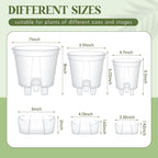 Self Watering Pots for Indoor Plants with Deep Reservoir and High Drainage Holes for Outdoor Plants and Flowers, Bare Root Planter(4.72'', 5.91'', 7.09'',Clear,9 Pcs)