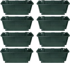 Self-Watering Wall Mounted Planter Set, Indoor and Outdoor Vertical Planter, Stackable Wall Mounted, for Balcony Decoration (Blackish Green 8 Pack)