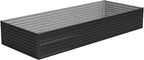 Vengarus 12x4x2FT Galvanized Raised Garden Bed Kit, Large Rectangle Elevated Planter for Vegetables, Flowers, Herbs and Succulents - 718 Gallon Capacity, Black