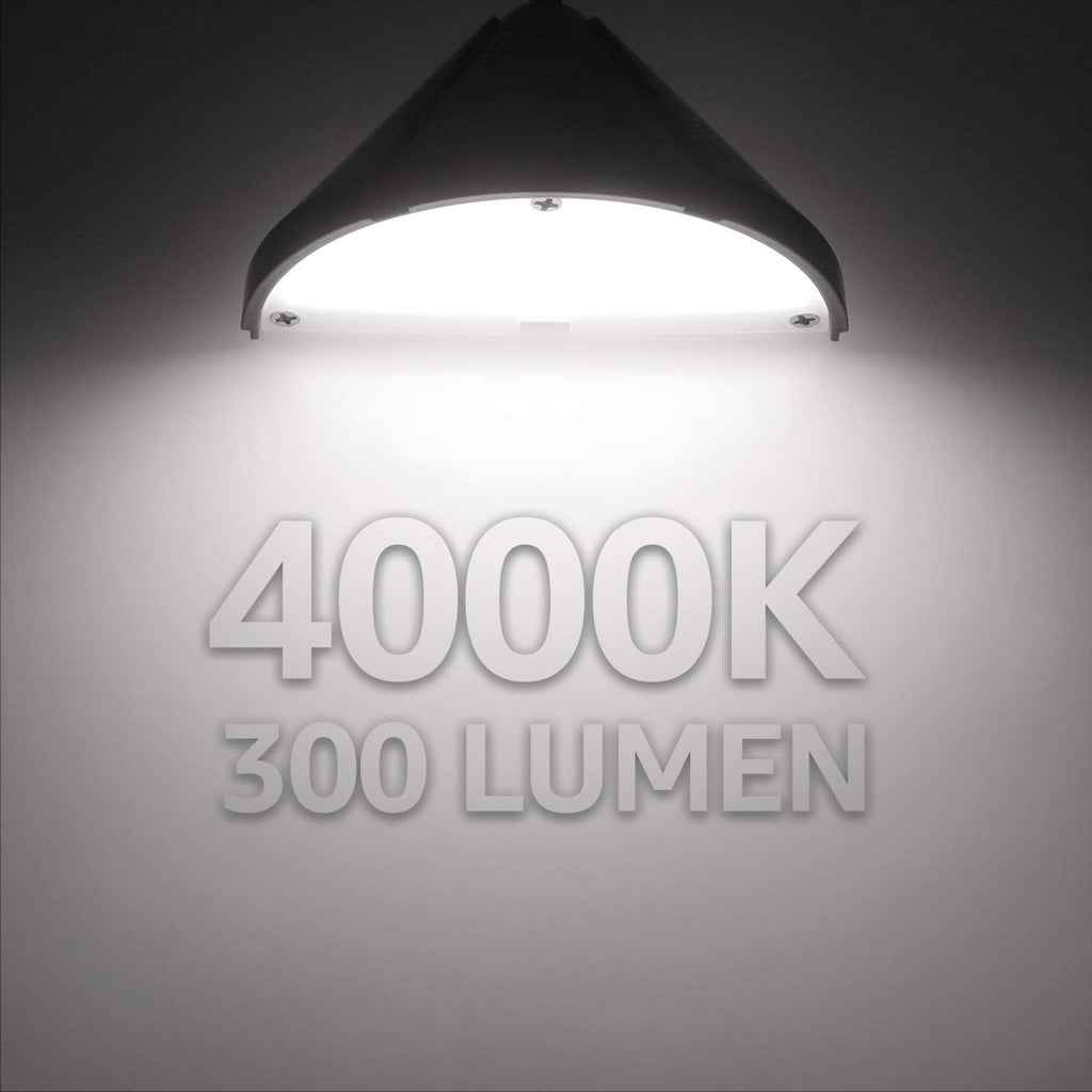 LEONLITE 4-Pack 4000K Low Voltage LED Deck Light Triangle Oil Rubbed Bronze | 12V Stair Railing Light, Outdoor Landscape Step Fence Light, IP65, UL Listed , Aluminum, Cool White