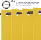 PureFit Outdoor Curtains for Patio Waterproof Weatherproof, UV Resistant Outside Curtains for Gazebo, Front Porch, Pergola, Sun Blocking Privacy Curtain, 120W x 108L inch, 1 Panel, Yellow