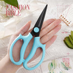 Garden Pruning Shears Scissors with Comfort Grip Handle, Premium Steel Professional Floral Scissors, Perfect for Arranging Flowers, Pruning, Trimming Plants, Gardening Tool (Pointed blue)