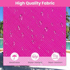 GYMAX Lounge Chairs for Outside, Extra High Folding Beach Tanning Lounger with 4-Level Adjustable Backrest, 2-Level Footrest & Removable Pillow, Sunbathing Lounge for Patio, Lawn, Poolside (1, Pink)