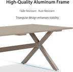 PURPLE LEAF 11 Pieces Outdoor Dining Set with Patio Aluminium Dining Table and Wicker Rattan Chairs Modern Furniture Cushions Sets for Backyard Indoor Decor Kitchen Champagne