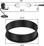 Skyflame Charkettle Rotisserie Ring Kit for Weber 22-Inch Kettle, Black | Coated Steel, BBQ Grill Rotisserie Kit, Replacement for Weber 2290, Charcoal and Similar Size Grills
