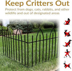 sunnydaze gothic arch decorative garden fence panels, black shown in use