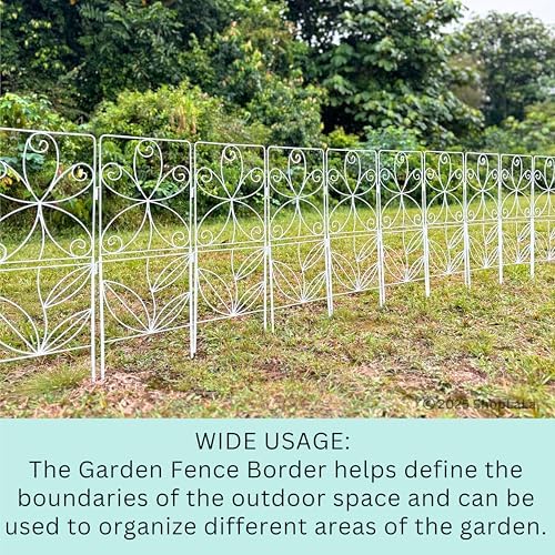 shoplala garden fence (10 panels) 12.5inx31in white metal, package contents