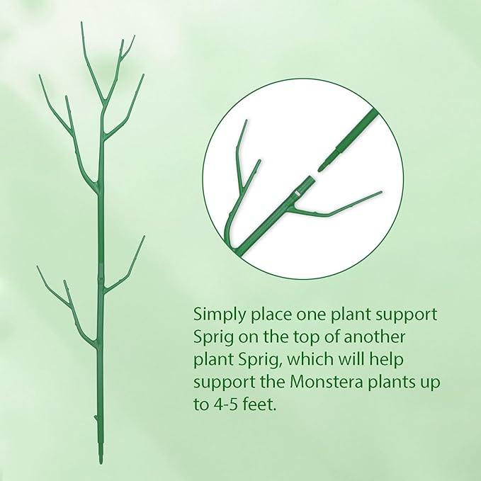 10 Pack Stackable Plant Supports Stakes, Sturdy Garden Trellis for Climbing & Vining Plants, Monstera, Pothos & Philodendron - Reusable Plant Stakes for Indoor & Outdoor Potted Plants