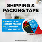 Scotch Heavy Duty Shipping Packing Tape, Clear, 1.88 in. x 38.2 yd. | Shipping and Packaging Supplies, 1 Tape Roll with Dispenser