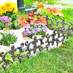 sungmor cast iron brown flower bed edging shown in use