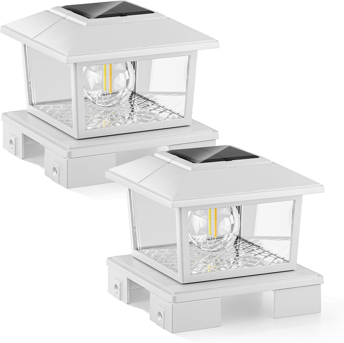 volisun metal solar post cap lights, edison bulb, main product view
