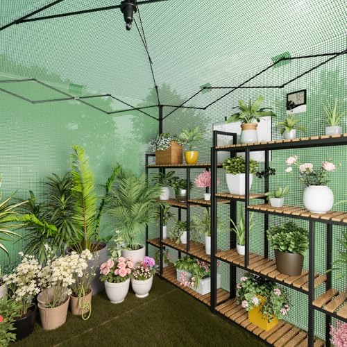 8x6 ft pop up greenhouse for outdoors, walk-in, front angle view