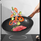 Wooden handle wheat rice stone wok household glass cover non stick boiler stove universal