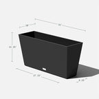 Veradek Pure Series Midori Trough Planter - Large Rectangular Planter for Indoor or Outdoor Deck/Porch | Durable All-Weather Use with Drainage Holes | Modern Decor for Shrubs, Flowers, Small Plants