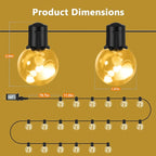 Outdoor String Lights, 25ft 20 LED Bulbs Hanging Patio Lights Dimmable with Timer & Remote, Globe Bulb Shatterproof & Waterproof for Outdoor Indoor Patio Backyard Balcony Decor - Warm White