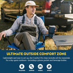 GCI Outdoor Comfort Pro Camping Chair | Collapsible Folding Chair with Durable Armrests, Drink Holder & Portable Carry Bag — Heathered Royal