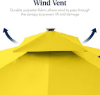 Best Choice Products 9x12ft LED Cantilever Patio Umbrella w/Base Included & 360° Rotation, Large Solar Offset Hanging Outdoor Sun Shade for Deck, Backyard Table w/Stand & Lights – Yellow