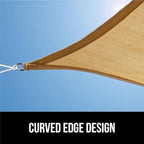 GORILLA GRIP Heavy Duty Sun Shade, UV Protection Fade Tear and Rust Resistant Rectangle Sunshade Canopy, Curved Edges Blocks Sunlight, Breathable Sail, Outdoor Patio, Lawn Garden, 12x12x12, Sand