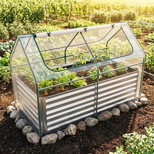 s afstar 3-in-1 raised garden bed with greenhouse, view 9
