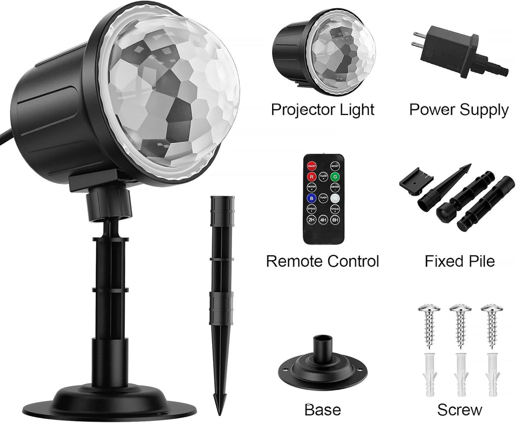 Halloween Projector Lights Outdoor,RGBW Ocean Wave Light Projector with Remote&Timer,IP65 Waterproof Outdoor Projector for Christmas Yard, House Parties, Bedroom Ceiling Decor (Holiday Gift Idea)