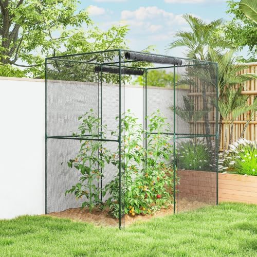 outsunny 6' x 4' x 6' crop cage, front angle view
