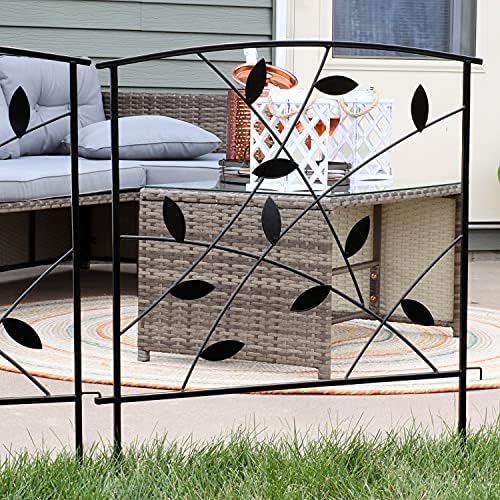 sunnydaze no dig decorative garden fence border, 5 showing dimensions