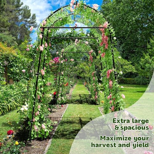 agtek 87" h×65" w metal garden arch trellis, view 9