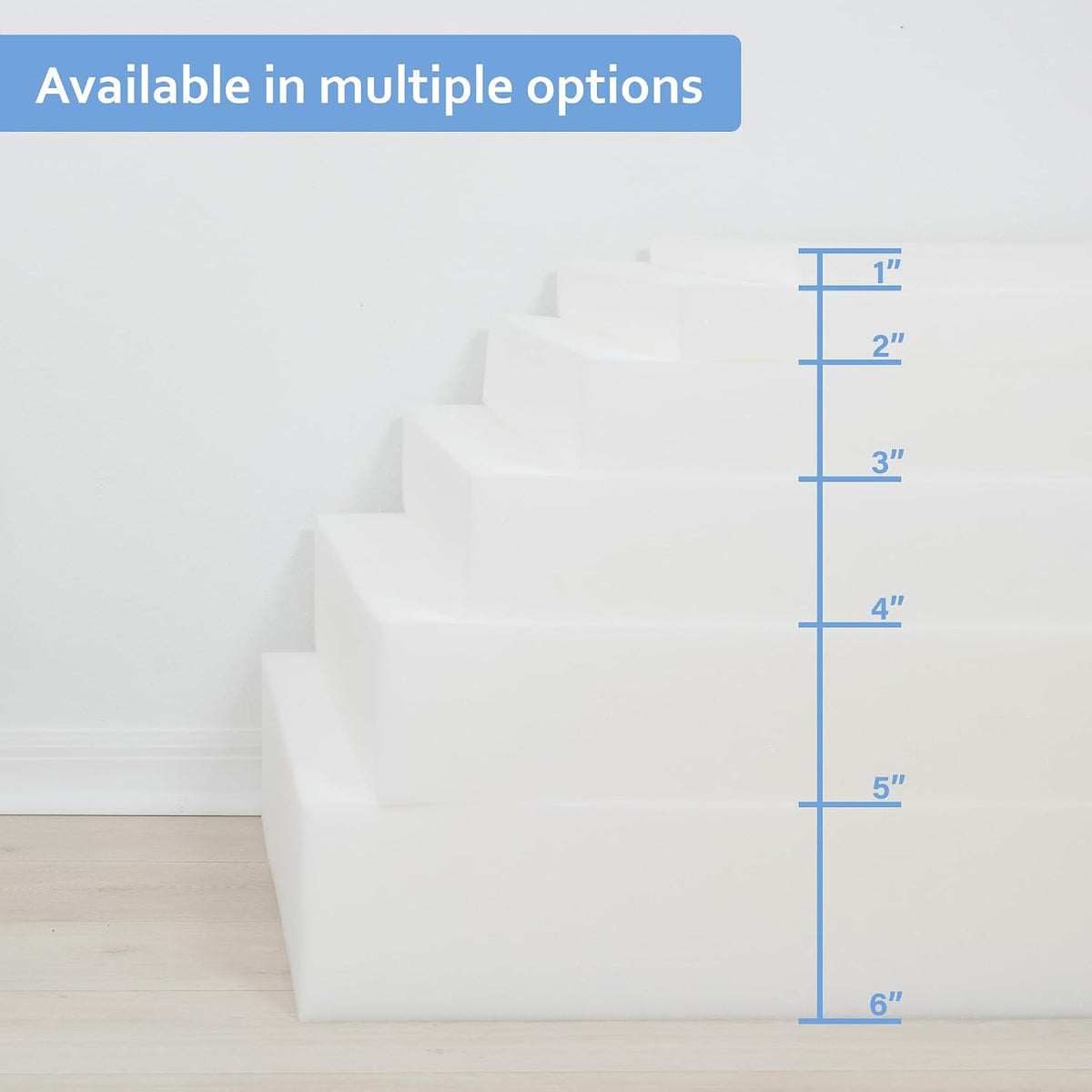 goto foam 3" height x 24" width x, side view