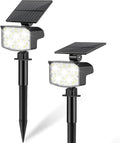 Solar Spot Lights Outdoor Waterproof Adjustable Solar Powered Landscape Lights for Yard 3 Long Time Lighting Modes Spotlights for Pathway Garden Outside Wall Pool Porch- 2 Pack, Cool White