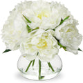 hollyone fake flowers white peonies artificial flowers faux, main product view