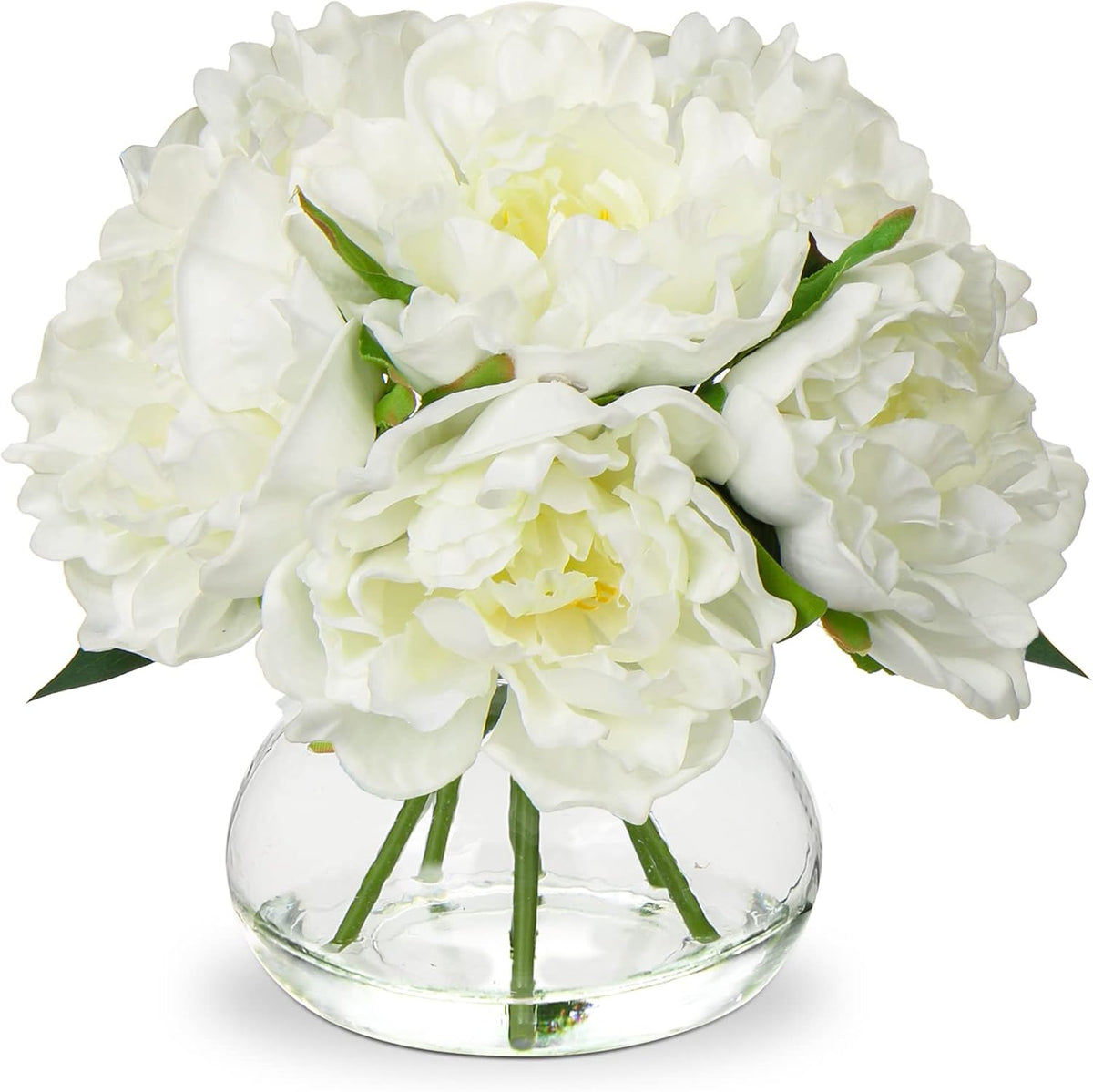 hollyone fake flowers white peonies artificial flowers faux, main product view