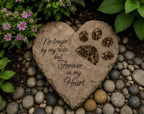 Carson Pet Memorial Garden Stepping Stone Heart Paw Print, 9.5 Inch