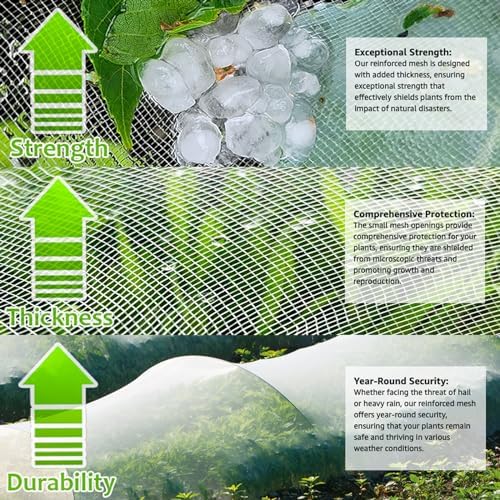 garden netting kit for raised beds,6set garden hoops,10x33ft, side view