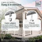 rain chains direct - flutes rain chain showing dimensions