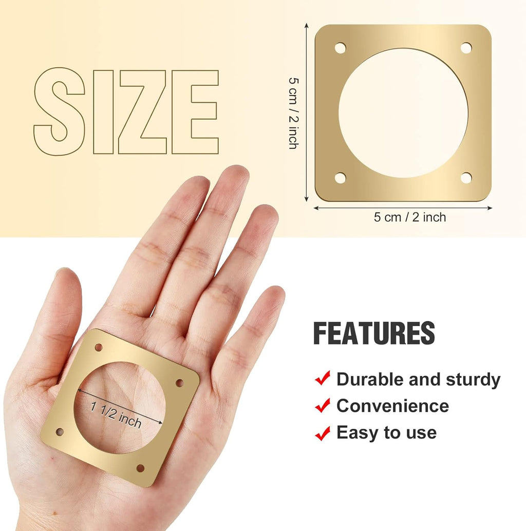 Hotop 12 Pcs 1 1/2 Inch Opening Bluebird Metal House Hole Guard Portal Bird House Protect Bird Room Guard Copper Portal with Opening for Eastern Bluebird Rooms Sparrow Houses(Gold)