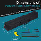Heavy-Duty Hammock Storage Bag - Black, 41.3''L x 10''W, Oxford Fabric, Zipper Closure, Carrying Bag for Hammock, Stand, Camping Gear & More