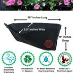 36 Inch Fabric Trough Coco Liner Replacement for Window Basket Flower Planter - 36" EZ Swap Coconut Liner Alternative. Use 3+ Seasons - Made in the USA