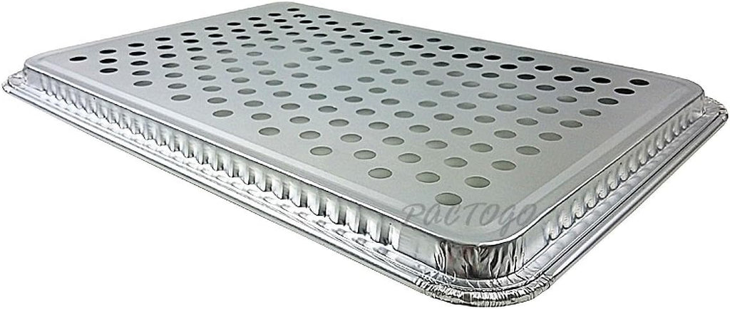 Pactogo 16" x 11" Aluminum Foil BBQ Gourmet Grill Topper Pan (Pack of 12)
