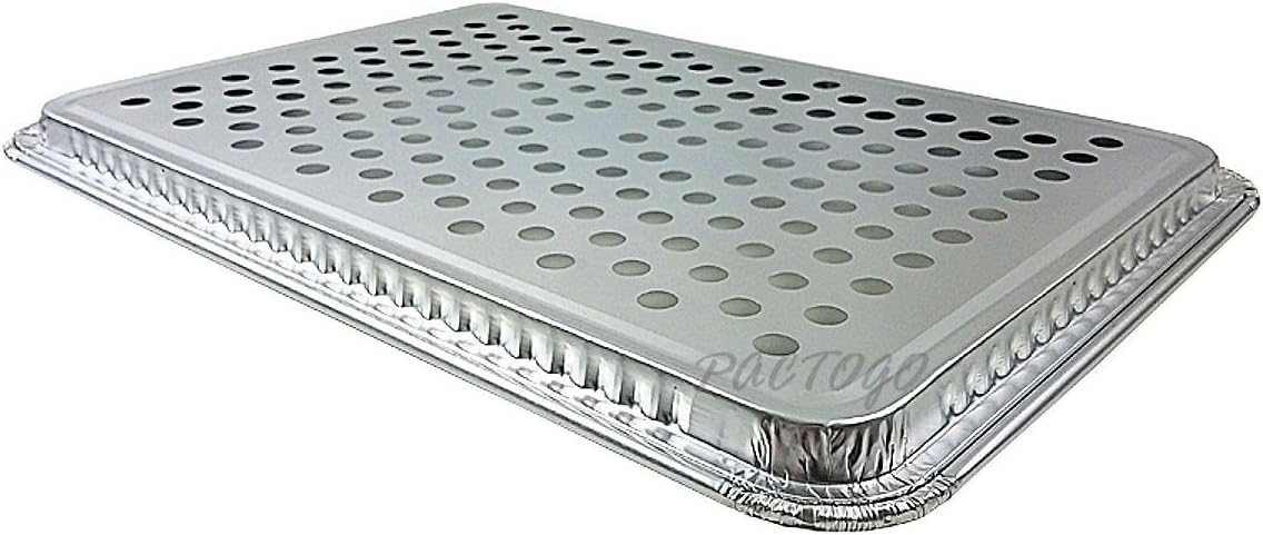 Pactogo 16" x 11" Aluminum Foil BBQ Gourmet Grill Topper Pan (Pack of 12)