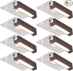 LEONLITE 8-Pack 4 Inch LED Hardscape Lighting, Update Retaining Wall Lights, LED Landscape Lighting, 12-24V AC/DC Paver Light Low Voltage, 1W/2W/3W Dimmable Outdoor Step Lights, 2700K Soft White, ETL