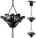 rain chains for gutters outside black with adapter, main product view